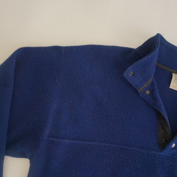 VTG '90S Russell Athletic Navy Fleece Button Collar Outdoor Pull Over Sweater L - Picture 10 of 10